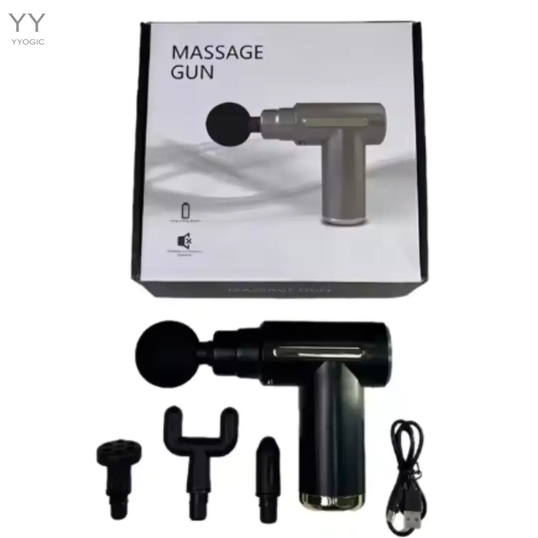 Mini massage gun with massage heads